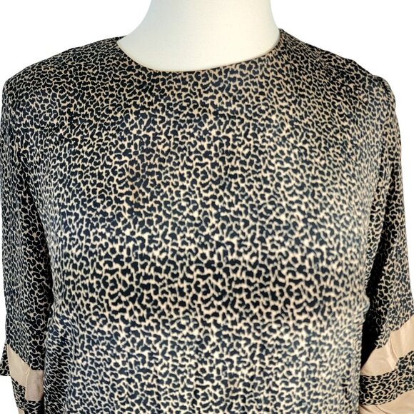 Vintage 70s Animal Print Set Women Plus 22 Black Gold Blouse Top Skirt Formal 2X - Picture 12 of 16